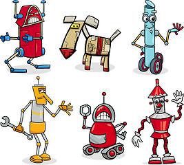 Image showing robots cartoon illustration set