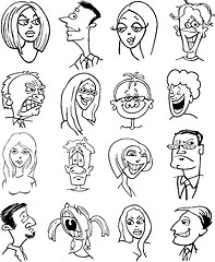 Image showing cartoon people characters faces