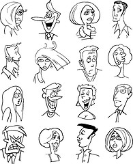 Image showing cartoon people characters faces