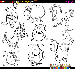 Image showing farm animals coloring page