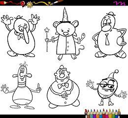 Image showing fantasy characters coloring page