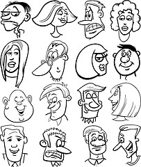 Image showing cartoon people characters faces