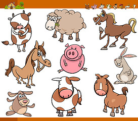 Image showing farm animals set cartoon illustration