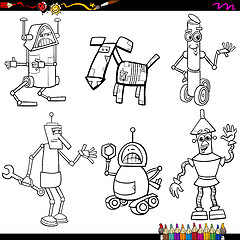 Image showing fantasy robots cartoons coloring page