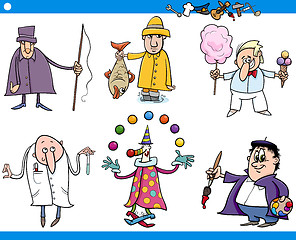 Image showing cartoon people occupations characters set