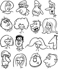 Image showing cartoon people characters faces