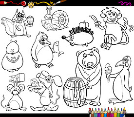 Image showing animals and food coloring page