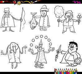 Image showing people occupations coloring page