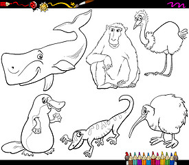 Image showing animals and food coloring page