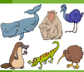 Image showing wild animals cartoon set illustration