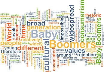 Image showing Baby boomers wordcloud concept illustration