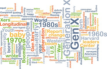 Image showing Gen X wordcloud concept illustration