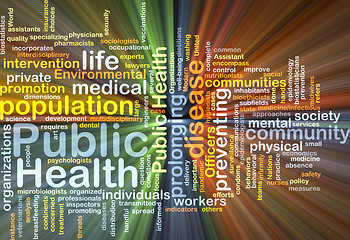 Image showing Public Health wordcloud concept illustration glowing