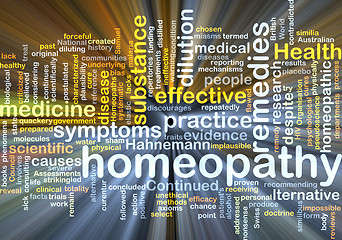 Image showing Homeopathy wordcloud concept illustration glowing