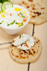 Image showing Arab middle east goat yogurt and cucumber salad 