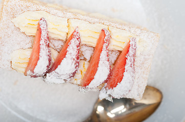 Image showing napoleon strawberry cake dessert 