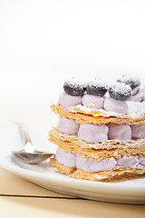 Image showing napoleon blueberry cake dessert 