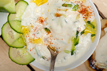 Image showing Arab middle east goat yogurt and cucumber salad 