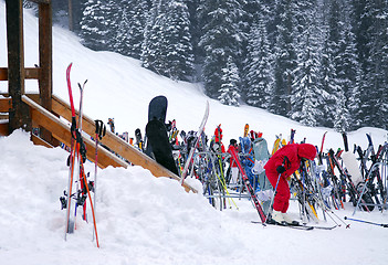 Image showing Downhill skiing