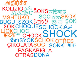 Image showing Shock multilanguage wordcloud background concept