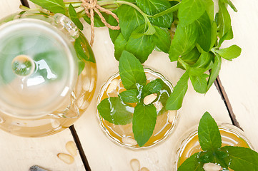 Image showing Arab traditional mint and pine nuts tea