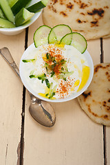 Image showing Arab middle east goat yogurt and cucumber salad 