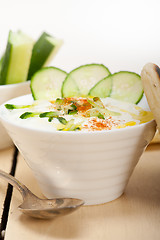 Image showing Arab middle east goat yogurt and cucumber salad 