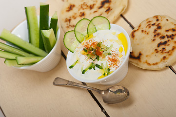 Image showing Arab middle east goat yogurt and cucumber salad 