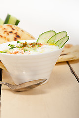 Image showing Arab middle east goat yogurt and cucumber salad 