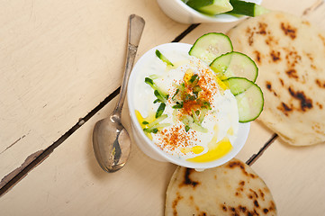 Image showing Arab middle east goat yogurt and cucumber salad 