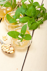 Image showing Arab traditional mint and pine nuts tea