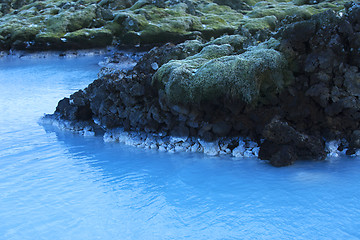 Image showing Milky white and blue water of the geothermal bath Blue Lagoon in