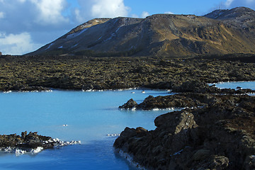 Image showing Milky white and blue water of the geothermal bath Blue Lagoon in