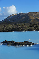 Image showing Milky white and blue water of the geothermal bath Blue Lagoon in