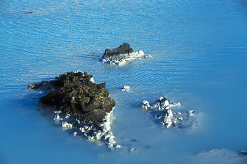 Image showing Milky white and blue water of the geothermal bath Blue Lagoon in