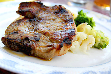 Image showing Pork chop dinner