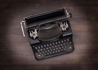 Image showing Top view of an old typewriter