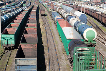 Image showing railway cargo trains