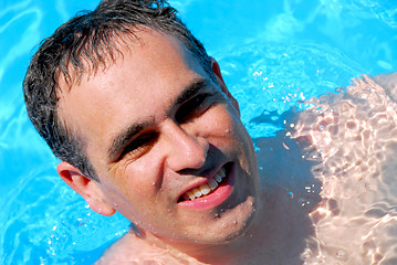 Image showing Man swimming pool