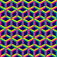 Image showing 3d abstract geometric seamless background. Vector illustration.