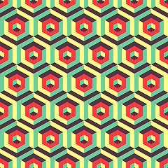 Image showing Seamless abstract 3d background with hexagonal elements. 