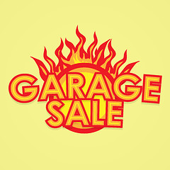 Image showing Sign sale offer with fire.