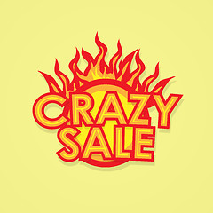 Image showing Sign sale offer with fire.