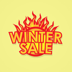 Image showing Sign sale offer with fire.