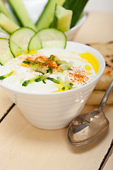 Image showing Arab middle east goat yogurt and cucumber salad 