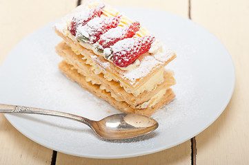 Image showing napoleon strawberry cake dessert 