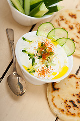 Image showing Arab middle east goat yogurt and cucumber salad 