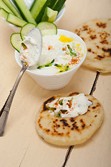 Image showing Arab middle east goat yogurt and cucumber salad 