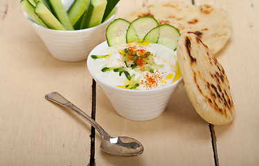 Image showing Arab middle east goat yogurt and cucumber salad 