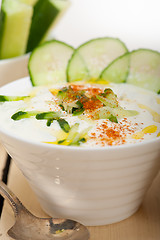 Image showing Arab middle east goat yogurt and cucumber salad 